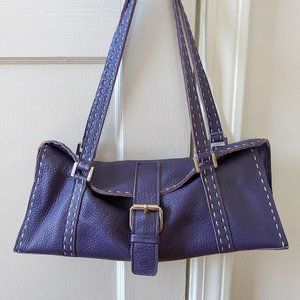 Carla Mancini Purple Leather Satchel